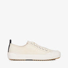 Hosier sneaker in natural cream canvas with white sole, side view