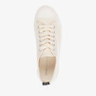 Top-down view of the natural cream Hosier sneaker with EMU Australia insole
