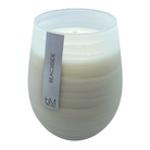 Wave White Beachside soy candle in a rippled pearl-white glass vessel with a single wick