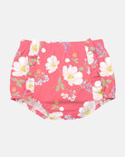 Toshi Arcadia Camille Paradise bloomers in coral pink cotton with a white blossom print and a frill down each side