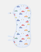 The burp cloth with its press-stud side tabs opened out
