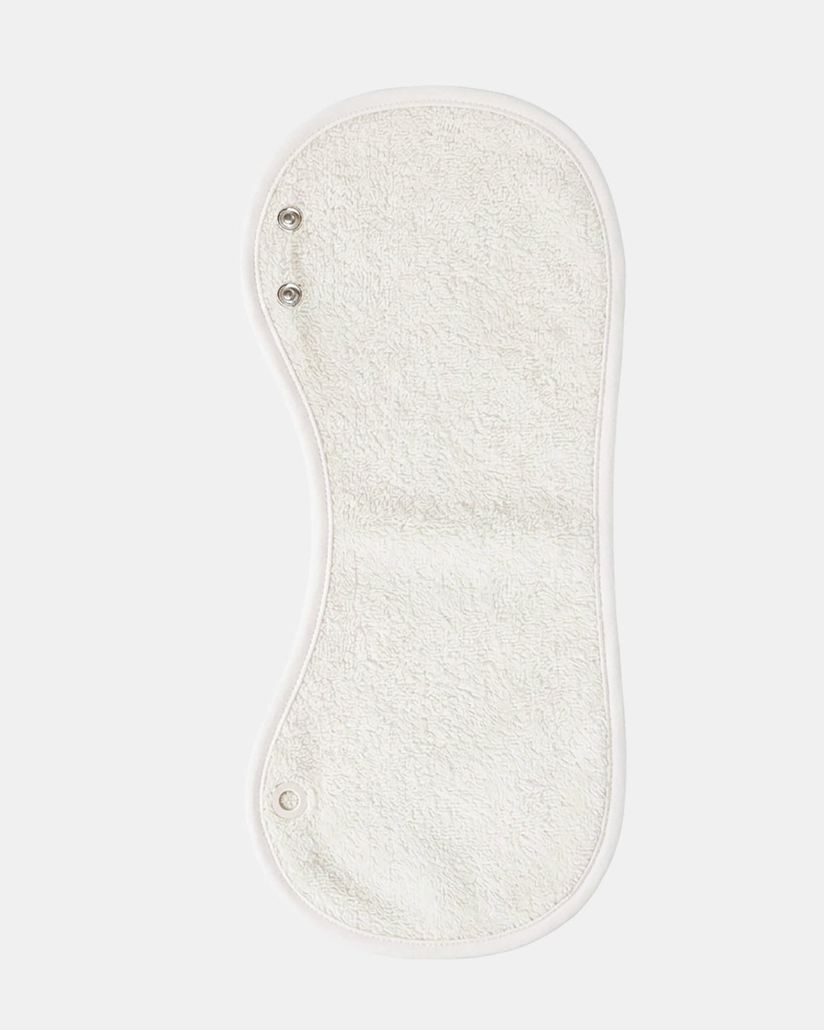 Reverse of the burp cloth showing the cream towelling panel
