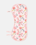 The burp cloth with its press-stud side tabs opened out