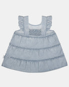 Back of the Indiana tiered dress showing the smocked panel