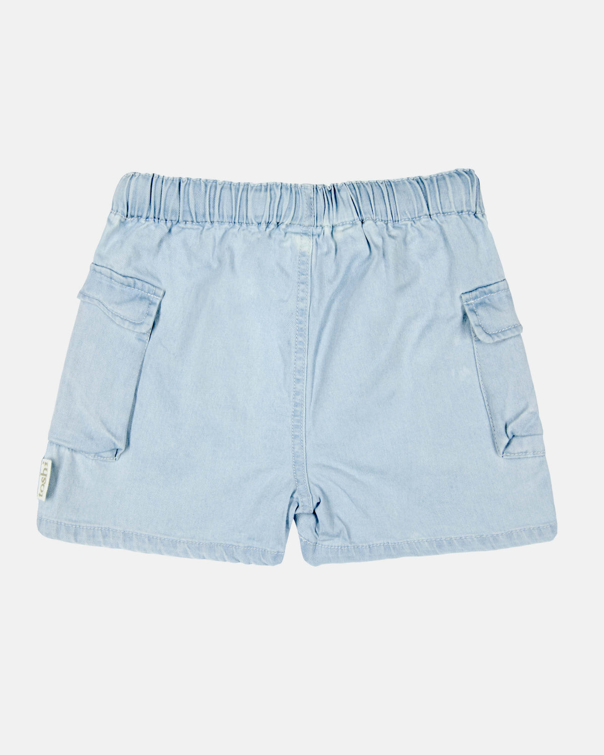 Back of the Billy shorts showing the elasticised waist and the cargo pocket on each side