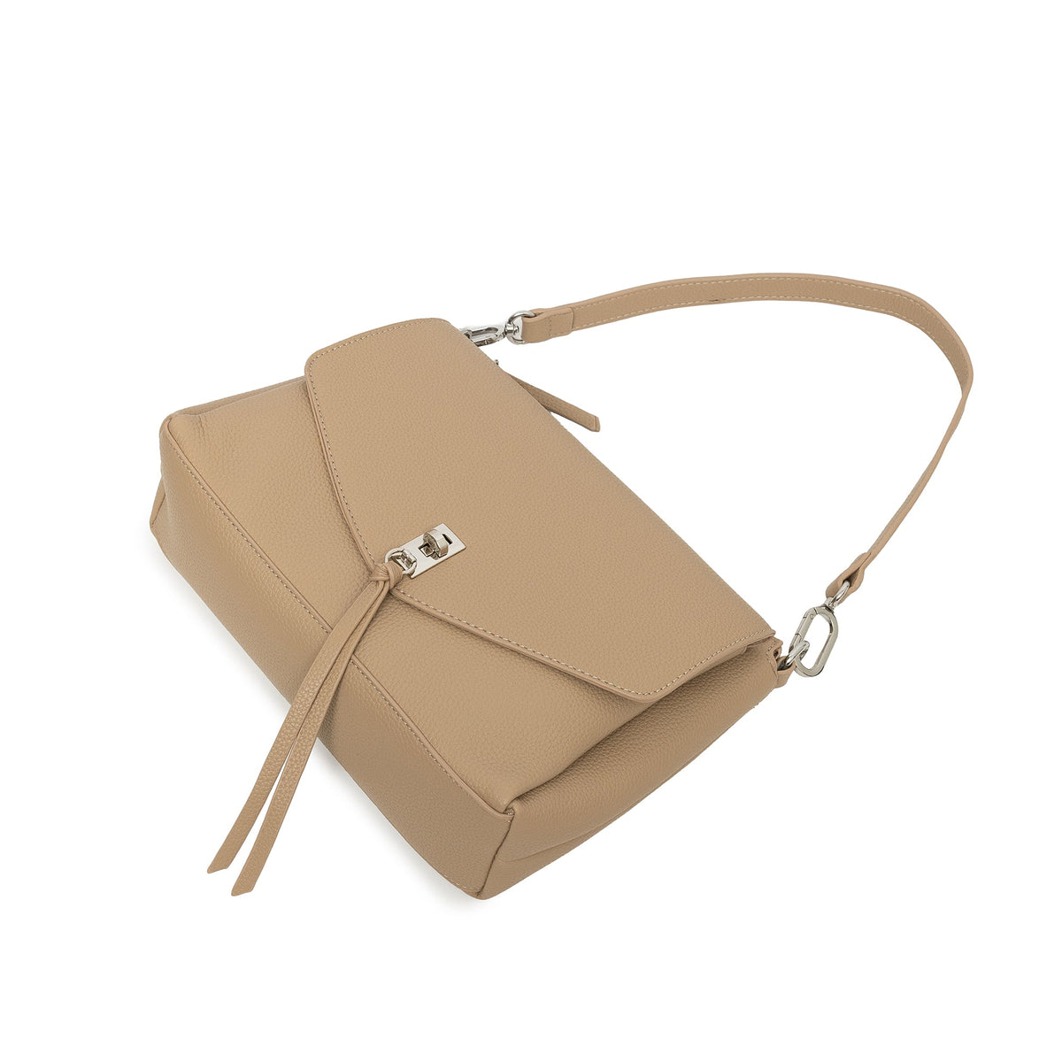 The biscuit bag lying flat, with the shoulder strap looped behind.