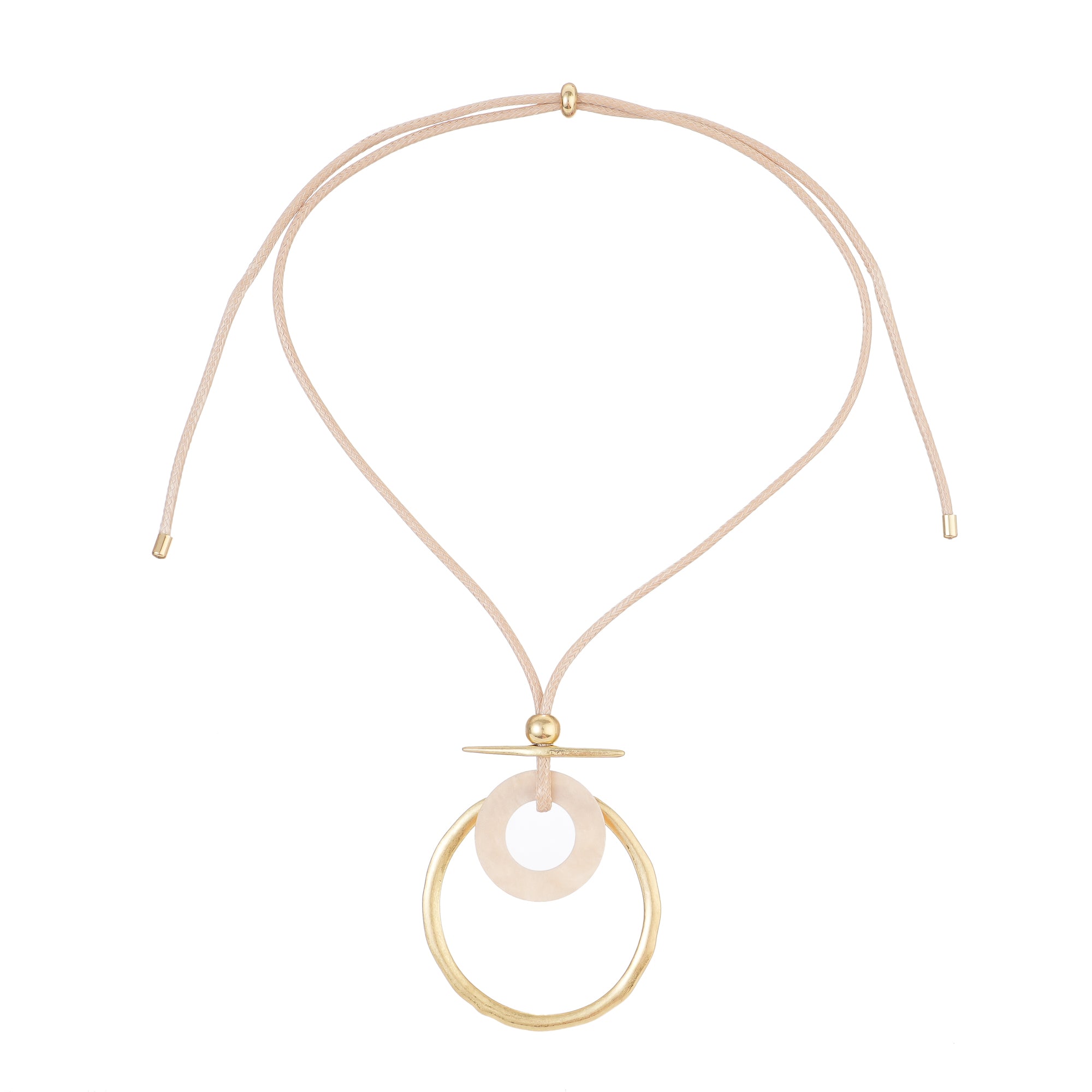 Full adjustable cord of the Belgium necklace in gold