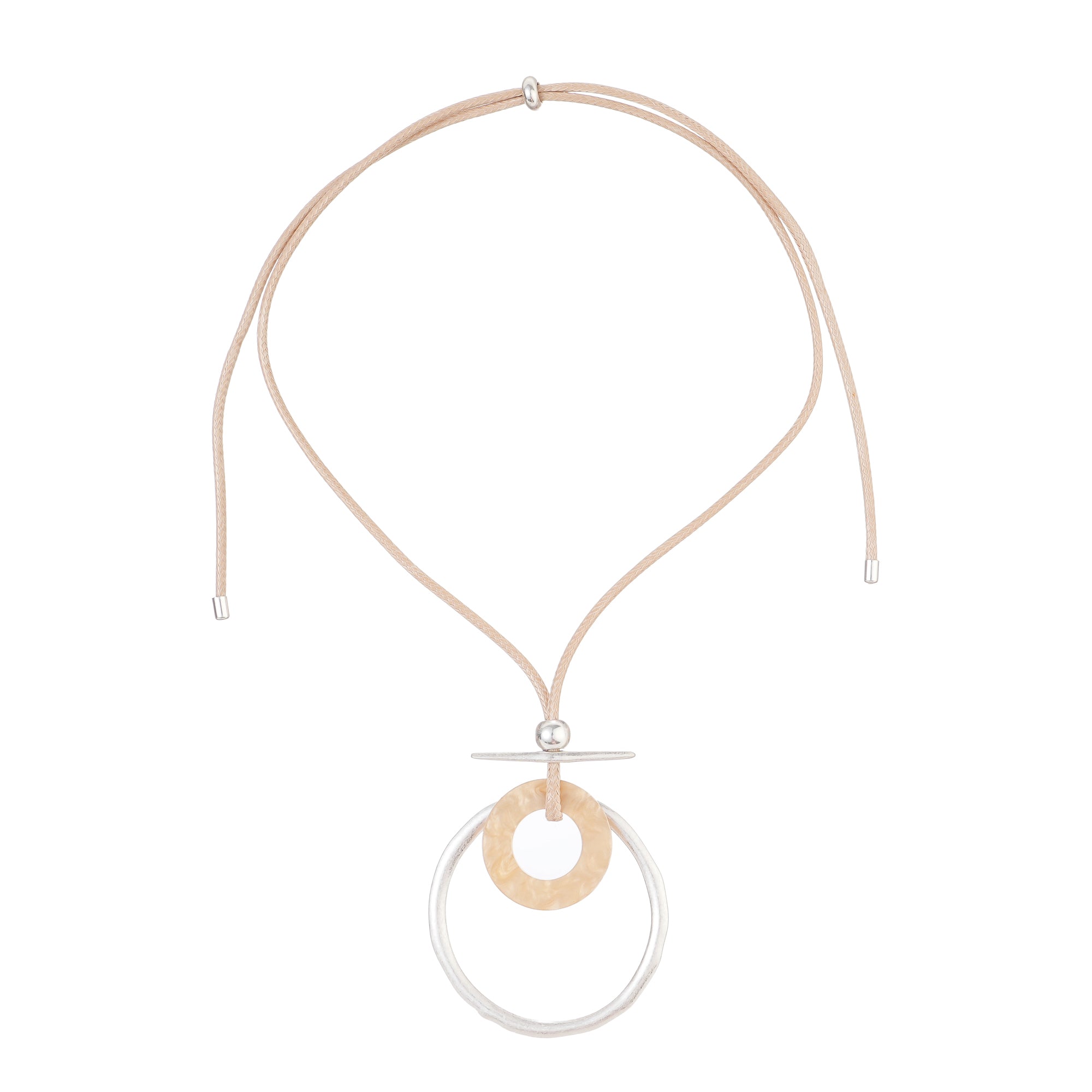 Full adjustable cord of the Belgium necklace in silver