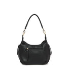 The back of the black bag, with a zipped pocket across it.