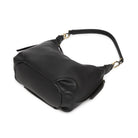 The black bag lying on its side to show the base.