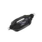 The open bag from above, with small items tucked into its inside pockets.