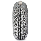 End view of the crystal clutch, crystals running over the sides