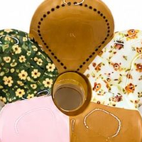 Swatch: Caramel patchwork flower claw clip