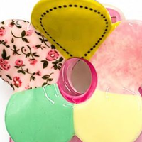 Swatch: Pastel Pink patchwork flower claw clip