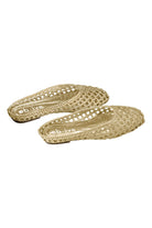 Gold Dusk Slides at an angle, showing the open back and flat sole