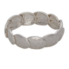 Fabienne Hammered Ovals stretch bracelet in silver