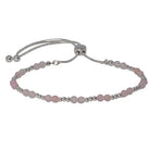 Fabienne Semi-Precious Stone & Metal Bead slider bracelet in silver with light pink