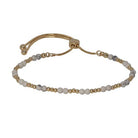 Fabienne Semi-Precious Stone & Metal Bead slider bracelet in gold with howlite