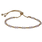 Fabienne Semi Precious Metal Bead slider bracelet in gold with light pink