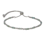Fabienne Semi-Precious Stone & Metal Bead slider bracelet in silver with amazonite