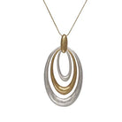 Fabienne Two Tone Triple Open Circle pendant necklace in gold and silver