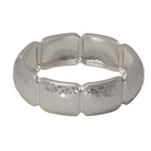 Fabienne Hinged Hammered Rectangles Bangle in silver