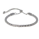 Fabienne Braided Rope slider bracelet in silver