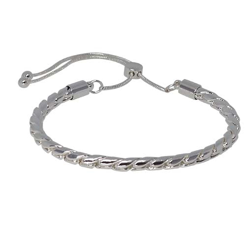 Fabienne Braided Rope slider bracelet in silver