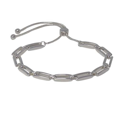Fabienne Open Rectangle slider bracelet in silver