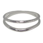 Fabienne Dual Line Hammer/Plain Bangle in silver