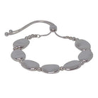 Fabienne Oval Pebble slider bracelet in silver