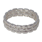Fabienne Triple Layer Rectangle Bead stretch bracelet in silver