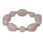 Fabienne Resin Multi Shape stretch bracelet in silver and dusty pink