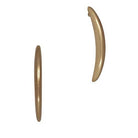 Pair of slim curved bar drop earrings on posts, in brushed gold.
