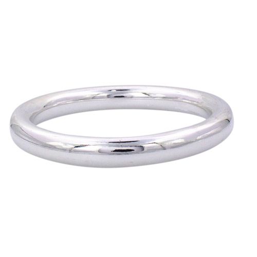 Thick, high-polish silver-tone round bangle.