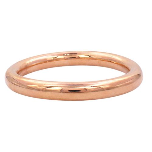 Thick, high-polish rose gold-tone round bangle.