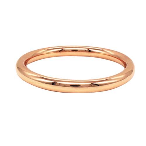 Polished rose gold-tone round bangle.