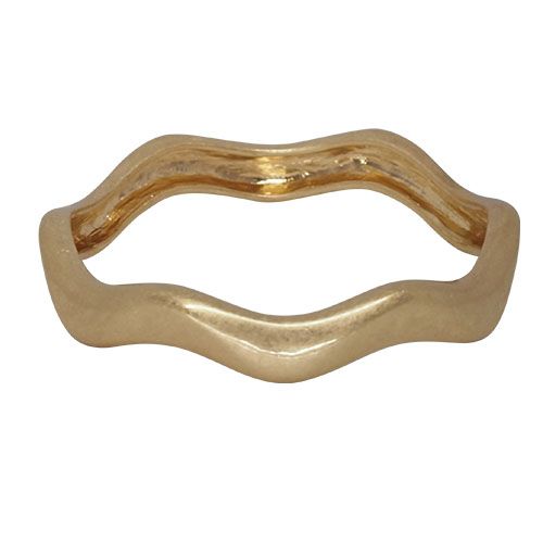 Matte gold-tone bangle with a soft wave running all the way round.