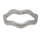 Matte silver-tone bangle with a soft wave running all the way round.
