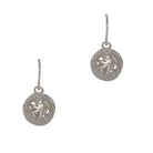 The filigree ball earrings in silver, on fish hooks.