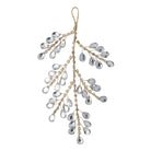 Hanging ornament of clear faceted droplets on branching gold-tone wire, with a loop at the top.