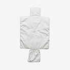 The change mat opened flat, showing its white lining and the pocket at one end.