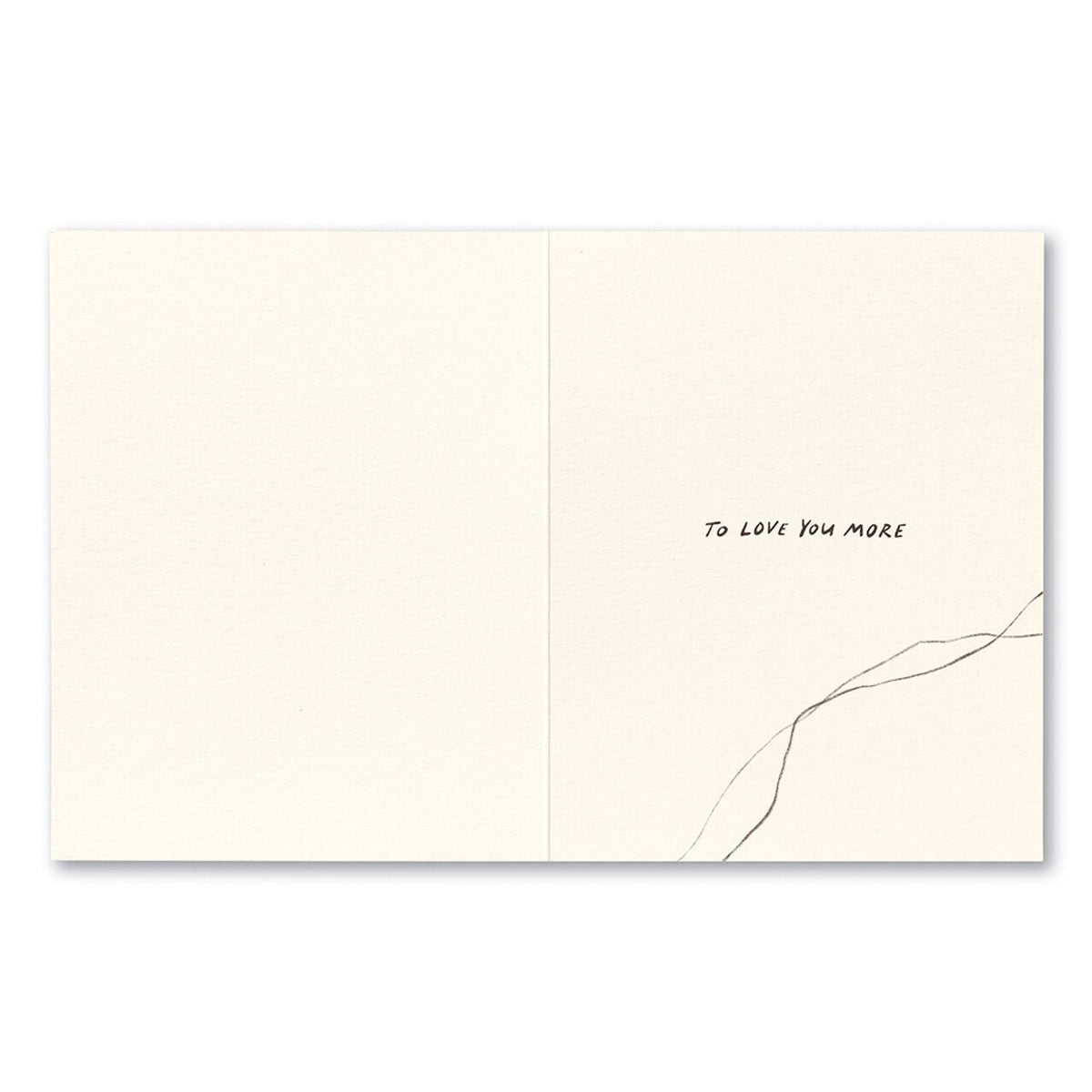 The inside of the card, with a short handwritten-style line printed on the right.