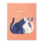 Awwwww... thank you card of two cats nuzzling affectionately on a warm orange background