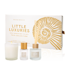 Maine Beach Little Luxuries Great Barrier Reef Sea Salt gift box in white and gold with a candle, eau de parfum and reed diffuser in front