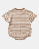 Back of the striped Mini Mocha bubble onesie