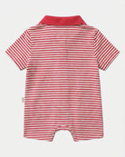 Back of the red striped polo onesie