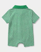 Back of the green striped polo onesie