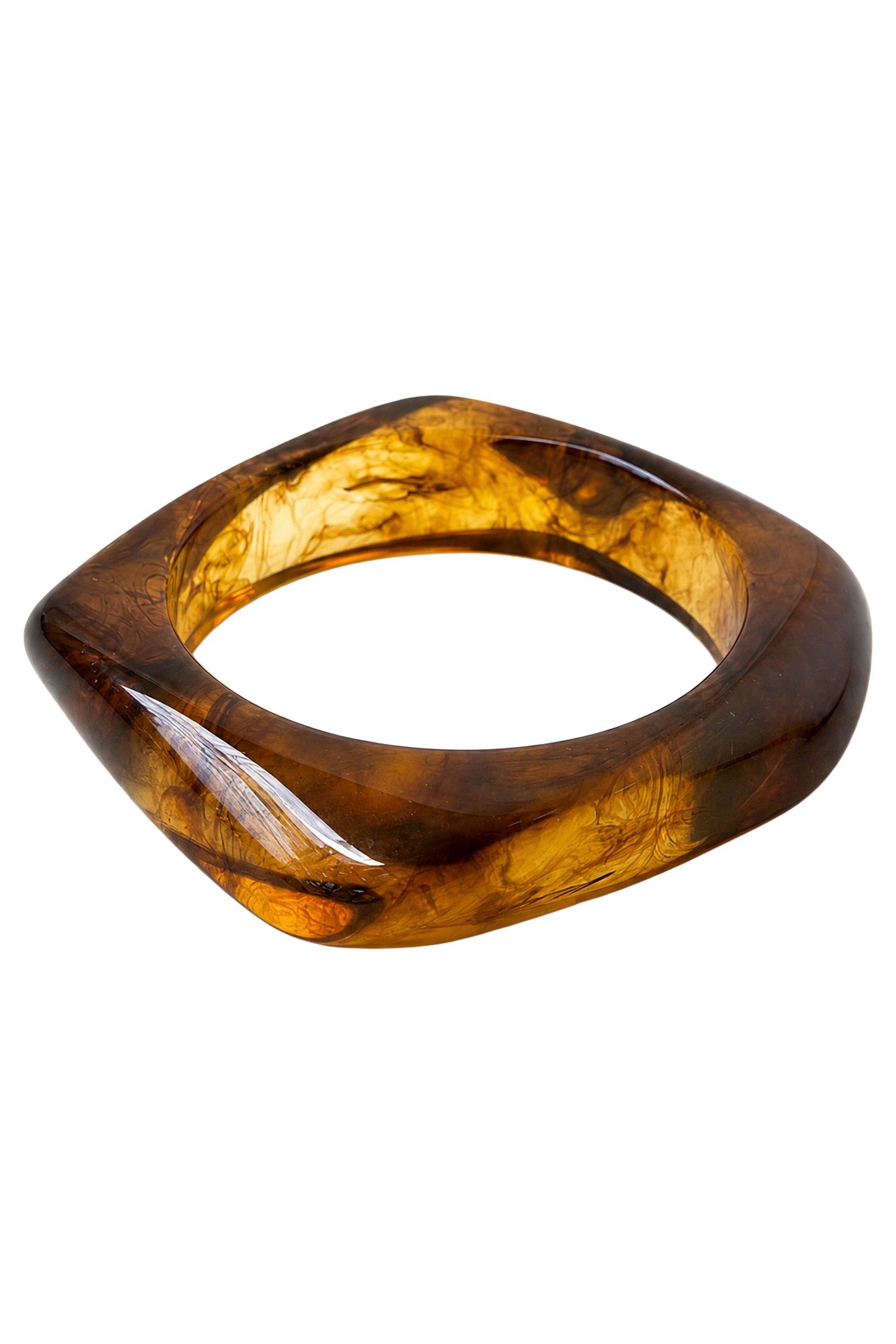 Palmera Dune bangle: a chunky tortoiseshell-look bangle swirled in amber and dark brown