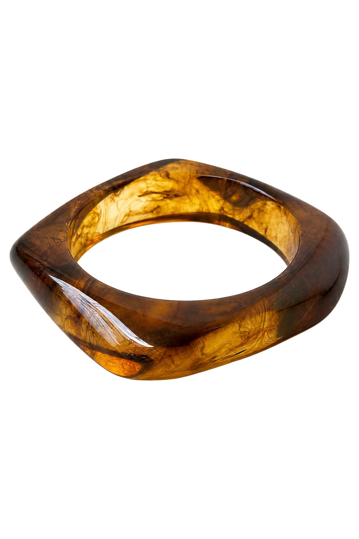 Palmera Dune bangle: a chunky tortoiseshell-look bangle swirled in amber and dark brown